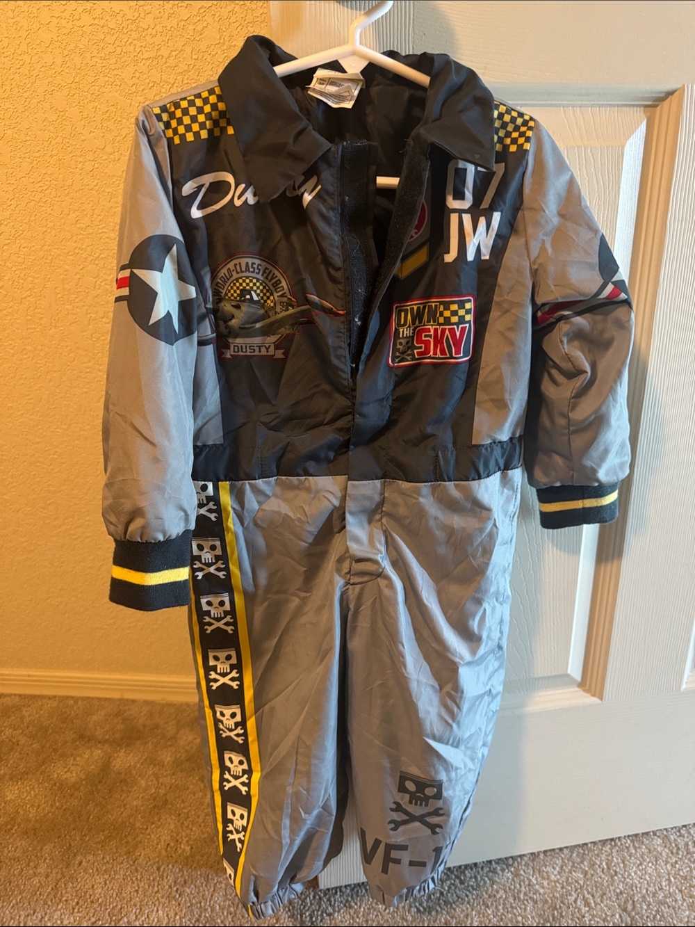 Disney Dusty Crophopper Planes Fire Rescue Pilot Halloween Costume Jumpsuit